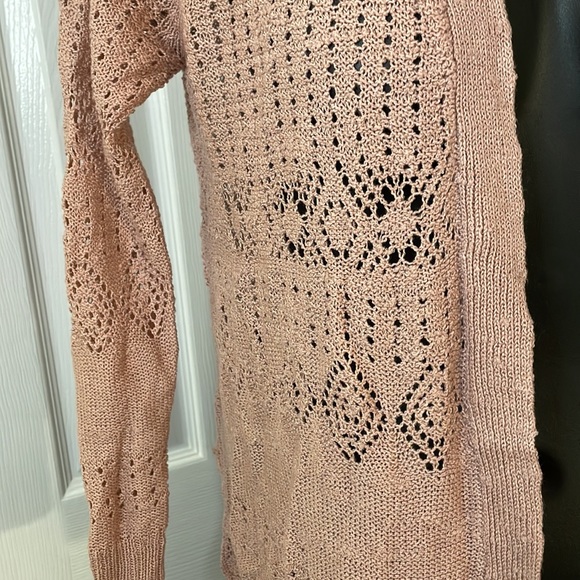 Rose Crochet Lace Open Weave Cardigan L - Picture 1 of 5